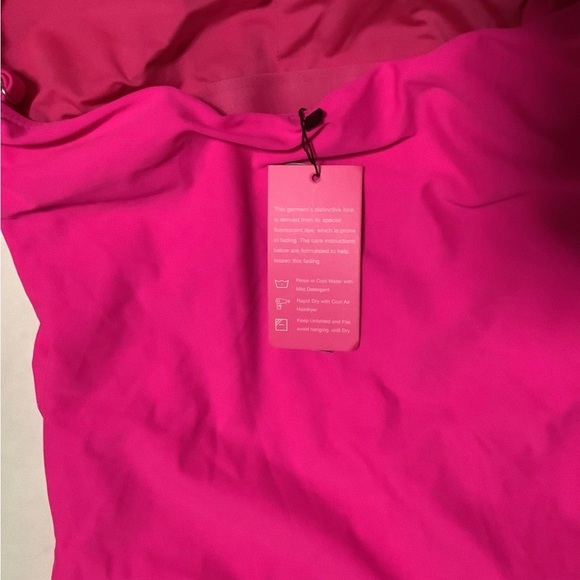 Vibrant Pink Ruffled One Piece Swimsuit with Deep V-Neck - Picture 9 of 12